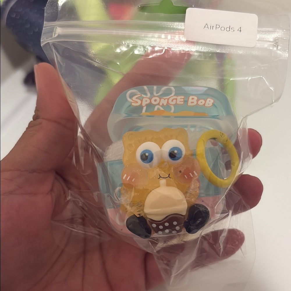 SpongeBob AirPods 4 Case with Keychain